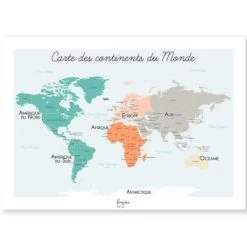 Affiche A3 Carte Du Monde