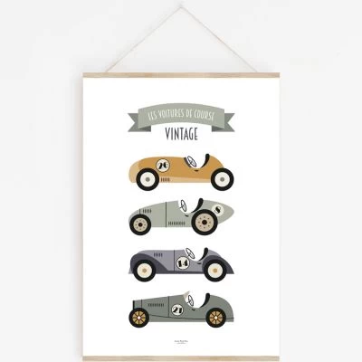 Affiche A3 Voitures De Course Vintage Avec Support 1 Affiche A3 Voitures De Course Vintage Avec Support