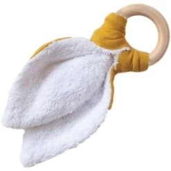 Anneau De Dentition En Bois Jaune Moutarde (personnalisable) -Djeco Magasin anneau de dentition en bois jaune moutarde personnalisable 3