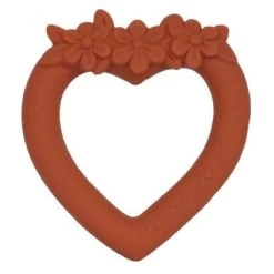 A Little Lovely Company Anneau De Dentition En Caoutchouc Coeur Terracotta
