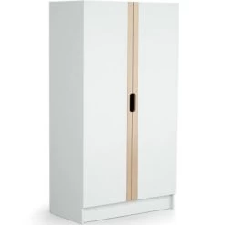 Armoire 2 Portes En Bois De Hêtre Verni Carrousel Blanc