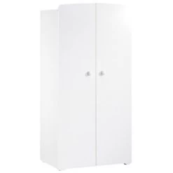 Armoire 2 Portes New Basic Boutons Boule Blanc