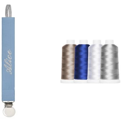 Attache Sucette Bleue (personnalisable) 2 Attache Sucette Bleue (personnalisable) – Image 2