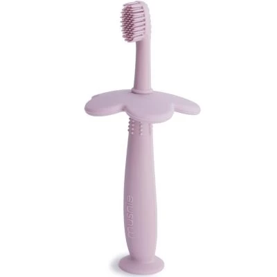 Mushie Brosse à Dent D'apprentissage Fleur Soft Lilac 1 Mushie Brosse à Dent D'apprentissage Fleur Soft Lilac