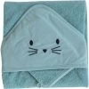 Cape De Bain + Gant Chat Bleu Nil (75 X 75 Cm)