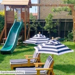 KidKraft Chaise Longue Rayée Avec Parasol -Djeco Magasin chaise longue rayee avec parasol 3