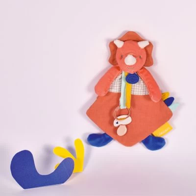 Coffret Doudou Attache Sucette Dinosaure Lou Terracotta Calinosaures 3 Coffret Doudou Attache Sucette Dinosaure Lou Terracotta Calinosaures – Image 3