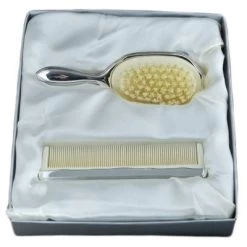 Coffret Peigne Et Brosse à Cheveux Filets (métal Argenté)