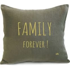 Coussin En Lin Kaki Personnalisable (45 X 45 Cm)