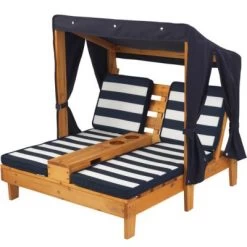 KidKraft Double Chaise Longue Enfant Bleu Marine