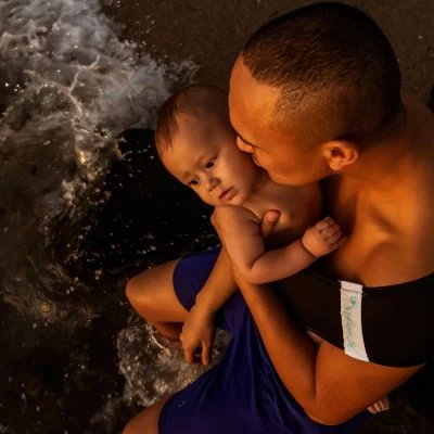 Echarpe De Portage Pour Activité Aquatique Aquabulle Noir (taille L 42/44) 2 Echarpe De Portage Pour Activité Aquatique Aquabulle Noir (taille L 42/44) – Image 2