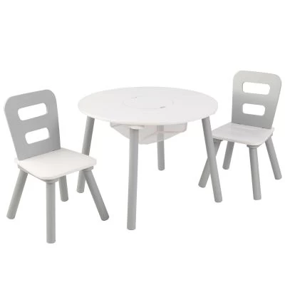 KidKraft Ensemble Table Avec Rangement Et 2 Chaises Blanc Et Gris 1 KidKraft Ensemble Table Avec Rangement Et 2 Chaises Blanc Et Gris
