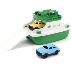 Green Toys Ferry Vert Et 2 Petites Voitures
