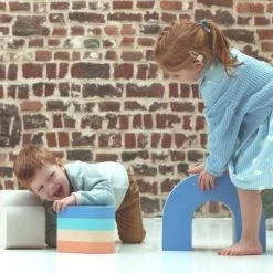 Jeu De Motricité En Mousse Rainbow Nature (2 Blocs) -Djeco Magasin jeu de motricite en mousse rainbow nature 2 blocs 4