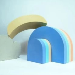 Jeu De Motricité En Mousse Rainbow Nature (2 Blocs) -Djeco Magasin jeu de motricite en mousse rainbow nature 2 blocs 5