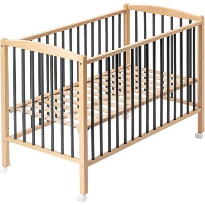 Lit à Barreaux En Bois Arthur Hybride Anthracite (60 X 120 Cm) 2 Lit à Barreaux En Bois Arthur Hybride Anthracite (60 X 120 Cm) – Image 2