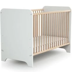 Lit à Barreaux En Bois De Hêtre Verni Carrousel Blanc (60 X 120 Cm)