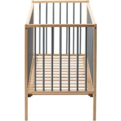 Lit à Barreaux En Bois Rémi Hybride Bleu Gris (70 X 140 Cm) -Djeco Magasin lit a barreaux en bois remi hybride bleu gris 70 x 140 cm 5