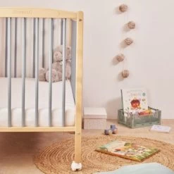 Lit à Barreaux En Bois Rémi Hybride Bleu Gris (70 X 140 Cm) -Djeco Magasin lit a barreaux en bois remi hybride bleu gris 70 x 140 cm 6