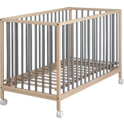 Lit Bébé à Barreaux Mountain Gris Nuit Et Bois (60 X 120 Cm) 1 Lit Bébé à Barreaux Mountain Gris Nuit Et Bois (60 X 120 Cm)