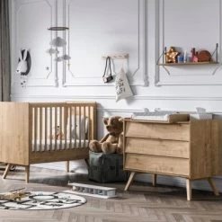 VOX Lit Bébé Vintage Bois (60 X 120 Cm) -Djeco Magasin lit bebe vintage bois 60 x 120 cm 4