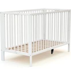 Lit Pliable En Bois De Hêtre Essentiel Plus Blanc (60 X 120 Cm) -Djeco Magasin lit pliable en bois de hetre essentiel plus blanc 60 x 120 cm 4