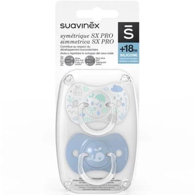Suavinex Lot De 2 Sucettes Symétriques SX PRO Memories Bleu (18 Mois Et +) 2 Suavinex Lot De 2 Sucettes Symétriques SX PRO Memories Bleu (18 Mois Et +) – Image 2
