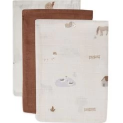 Jollein Lot De 3 Gants De Toilette En Coton Farm