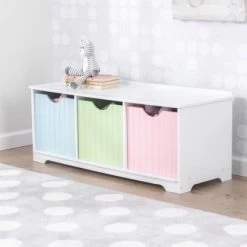 KidKraft Meuble De Rangement Banc Nantucket Pastel -Djeco Magasin meuble de rangement banc nantucket pastel 3