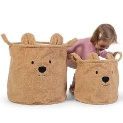 Childhome Panier De Rangement Teddy Beige (40 X 40 Cm) -Djeco Magasin panier de rangement teddy beige 40 x 40 cm 3