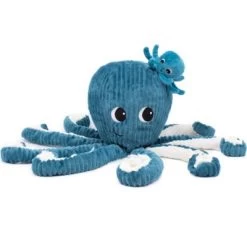 Peluche Filou La Pieuvre Maman Et Bébé Les Ptipotos Bleu