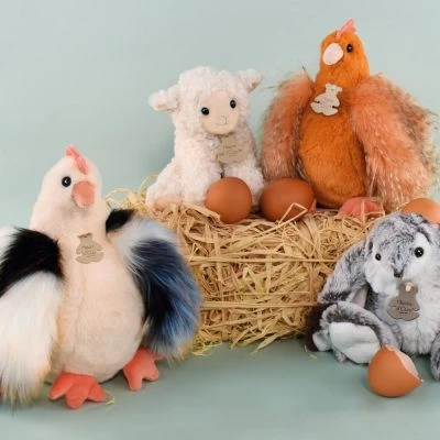 Peluche Poule Orange Les Poulettes Champêtres Chics (20 Cm) 3 Peluche Poule Orange Les Poulettes Champêtres Chics (20 Cm) – Image 3