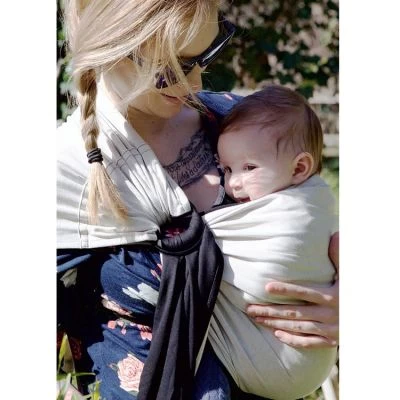 Petite écharpe Sling Sans Noeud Gris Anthracite Et Noir 7 Petite écharpe Sling Sans Noeud Gris Anthracite Et Noir – Image 7