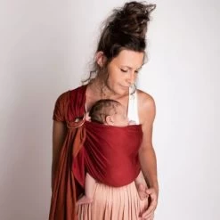 Petite écharpe Sling Sans Noeud Réversible Fauve, Rouge Bourgogne -Djeco Magasin petite echarpe sling sans noeud reversible fauve rouge bourgogne 4