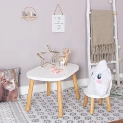 Petite Table Ovaline Blanche -Djeco Magasin petite table ovaline blanche 6