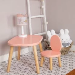 Petite Table Ovaline Rose -Djeco Magasin petite table ovaline rose 3