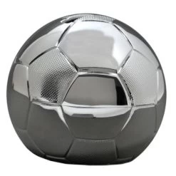 Petite Tirelire Ballon De Football Personnalisable (métal Argenté)