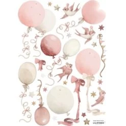 Planche De Stickers A3 Cerfs-volants Et Ballons Roses