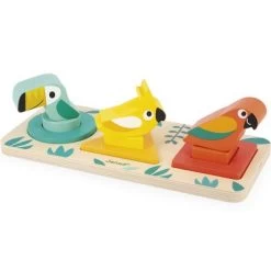 Janod Puzzle à Encastrement Mes Premières Formes En Bois Tropik (6 Pièces)