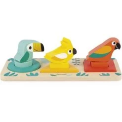 Janod Puzzle à Encastrement Mes Premières Formes En Bois Tropik (6 Pièces) -Djeco Magasin puzzle a encastrement mes premieres formes en bois tropik 6 pieces 3