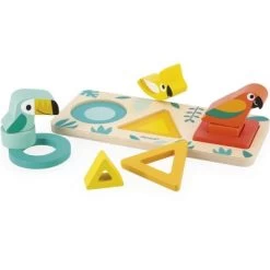 Janod Puzzle à Encastrement Mes Premières Formes En Bois Tropik (6 Pièces) -Djeco Magasin puzzle a encastrement mes premieres formes en bois tropik 6 pieces 4