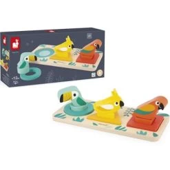 Janod Puzzle à Encastrement Mes Premières Formes En Bois Tropik (6 Pièces) -Djeco Magasin puzzle a encastrement mes premieres formes en bois tropik 6 pieces 6