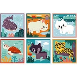 Janod Puzzle Cubes En Carton Animaux WWF (9 Cubes) -Djeco Magasin puzzle cubes en carton animaux wwf 9 cubes 3