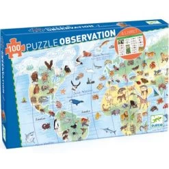 Djeco Puzzle D'observation Avec Livret Les Animaux Du Monde (100 Pièces) -Djeco Magasin puzzle d observation avec livret les animaux du monde 100 pieces 4