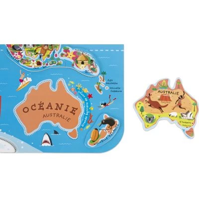 Janod Puzzle Mural Magnétique Le Monde 4 Janod Puzzle Mural Magnétique Le Monde – Image 4