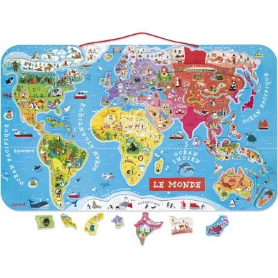 Janod Puzzle Mural Magnétique Le Monde 1 Janod Puzzle Mural Magnétique Le Monde