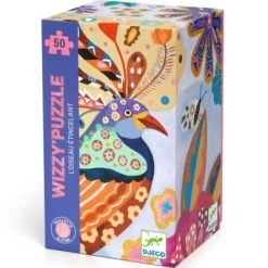 Djeco Puzzle Pailleté Wizzy L'oiseau étincelant (50 Pièces)