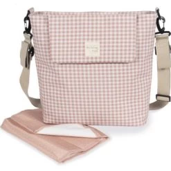 Sac à Langer à Bandoulière I Love Vichy Rose