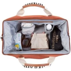 Childhome Sac à Langer Mommy Bag Signature Canvas Terracotta -Djeco Magasin sac a langer mommy bag signature canvas terracotta 4