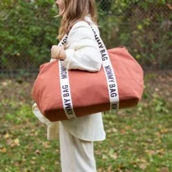 Childhome Sac à Langer Mommy Bag Signature Canvas Terracotta -Djeco Magasin sac a langer mommy bag signature canvas terracotta 6